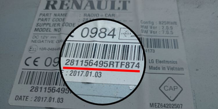 Serial number location example